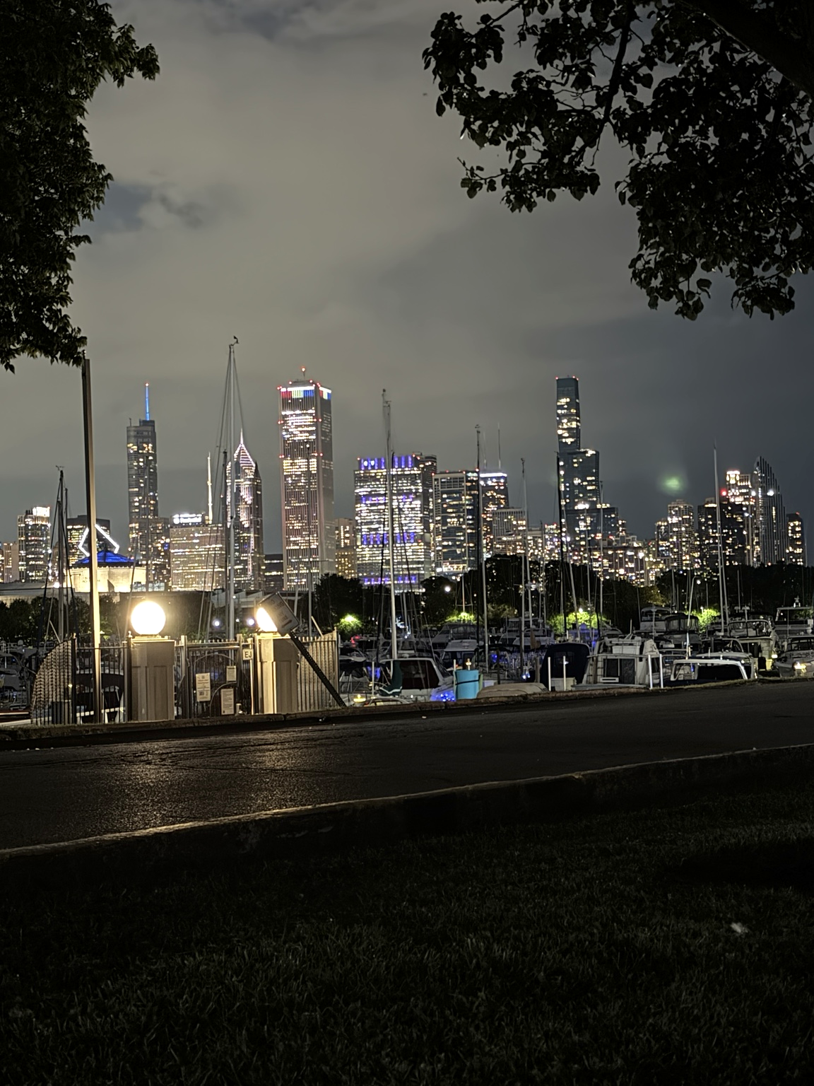 Chicago skyline at night, photographed by Robert